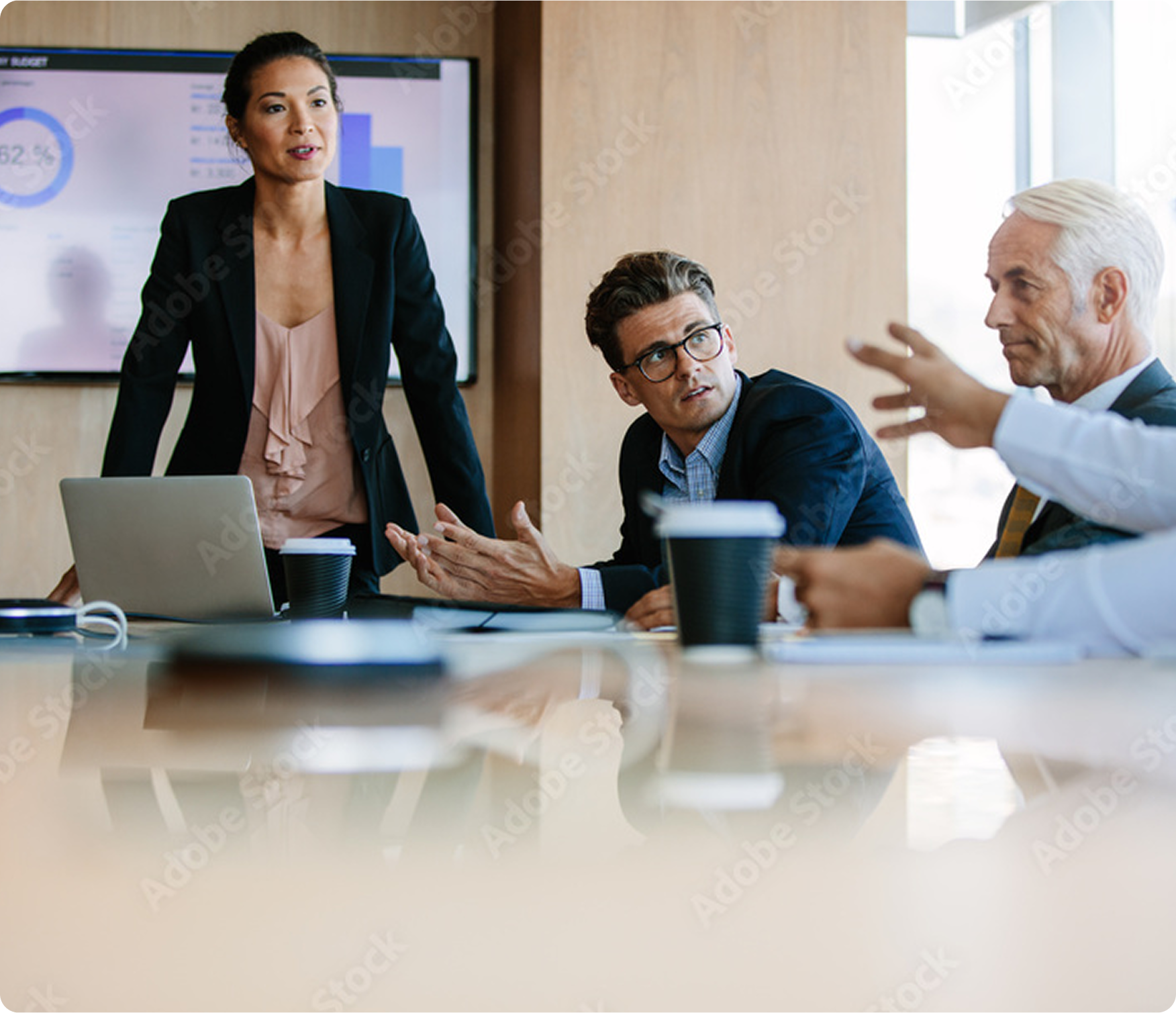 A boardroom of people