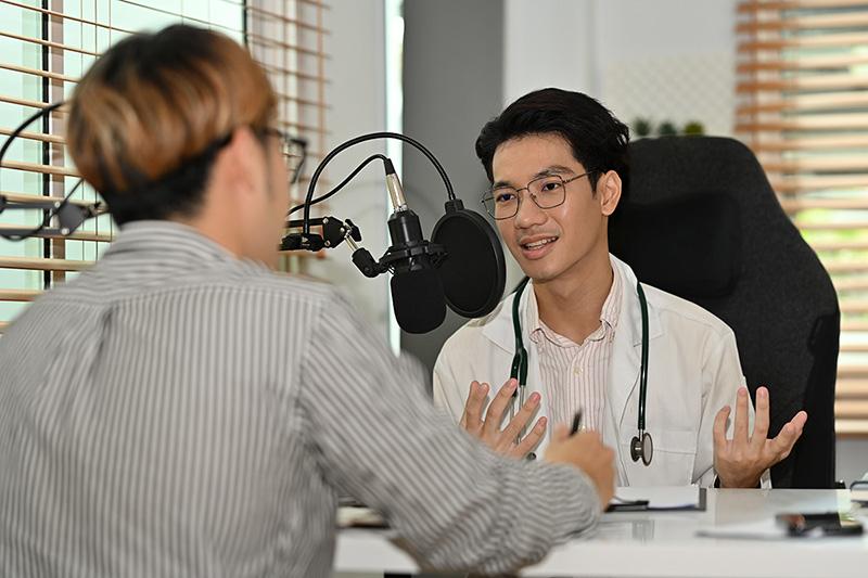 Medical provider and podcast host discussing a topic