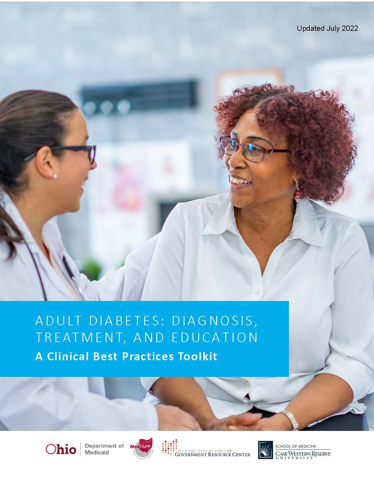 Medical clinic setting with a health provider and a patient talking